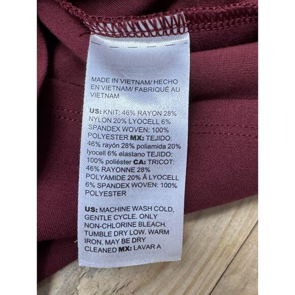 Chicos Top Womens 1 US Medium Burgundy V Neck Tunic Long Sleeve Casual Ladies - Picture 7 of 8